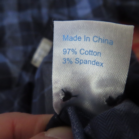 Twillory Untuck(able) Navy Plaid Stretch Tailored Fit Button-Up Shirt Size M - Picture 8 of 8